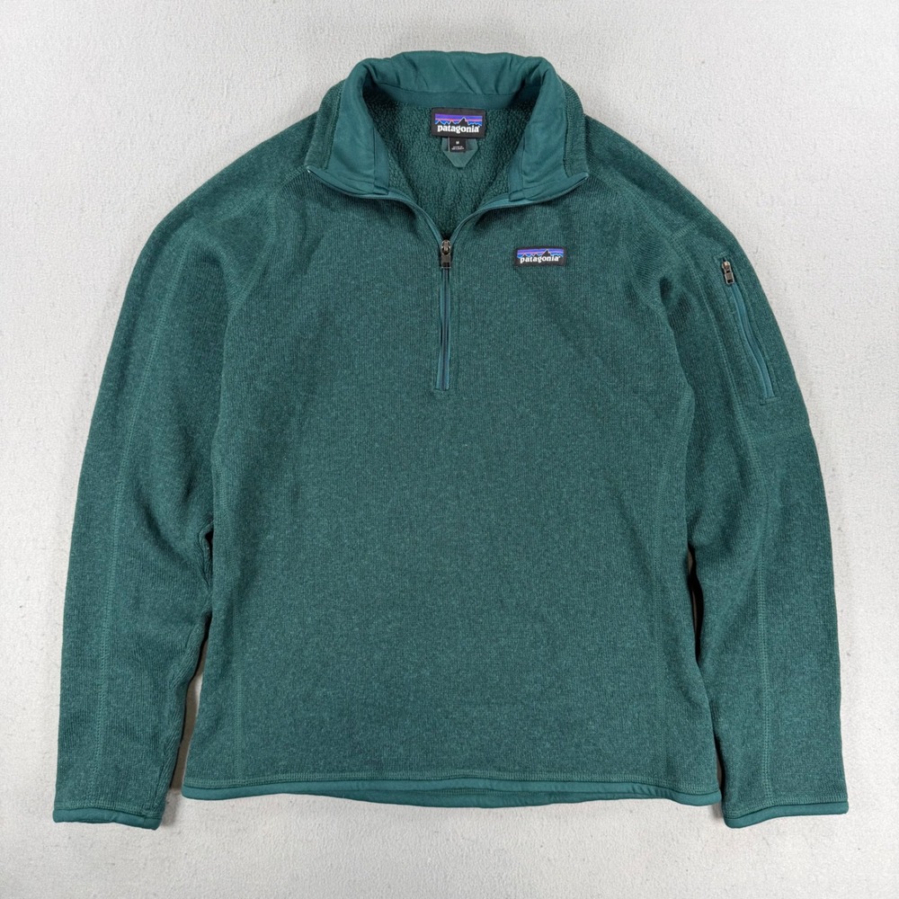 Patagonia Better Sweater 1/4 Zip Fleece Pullover Green Mens Medium
